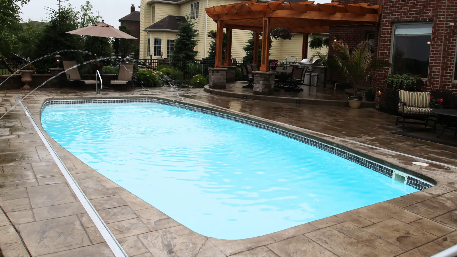 Fiberglass pool installation in Galena, Ohio