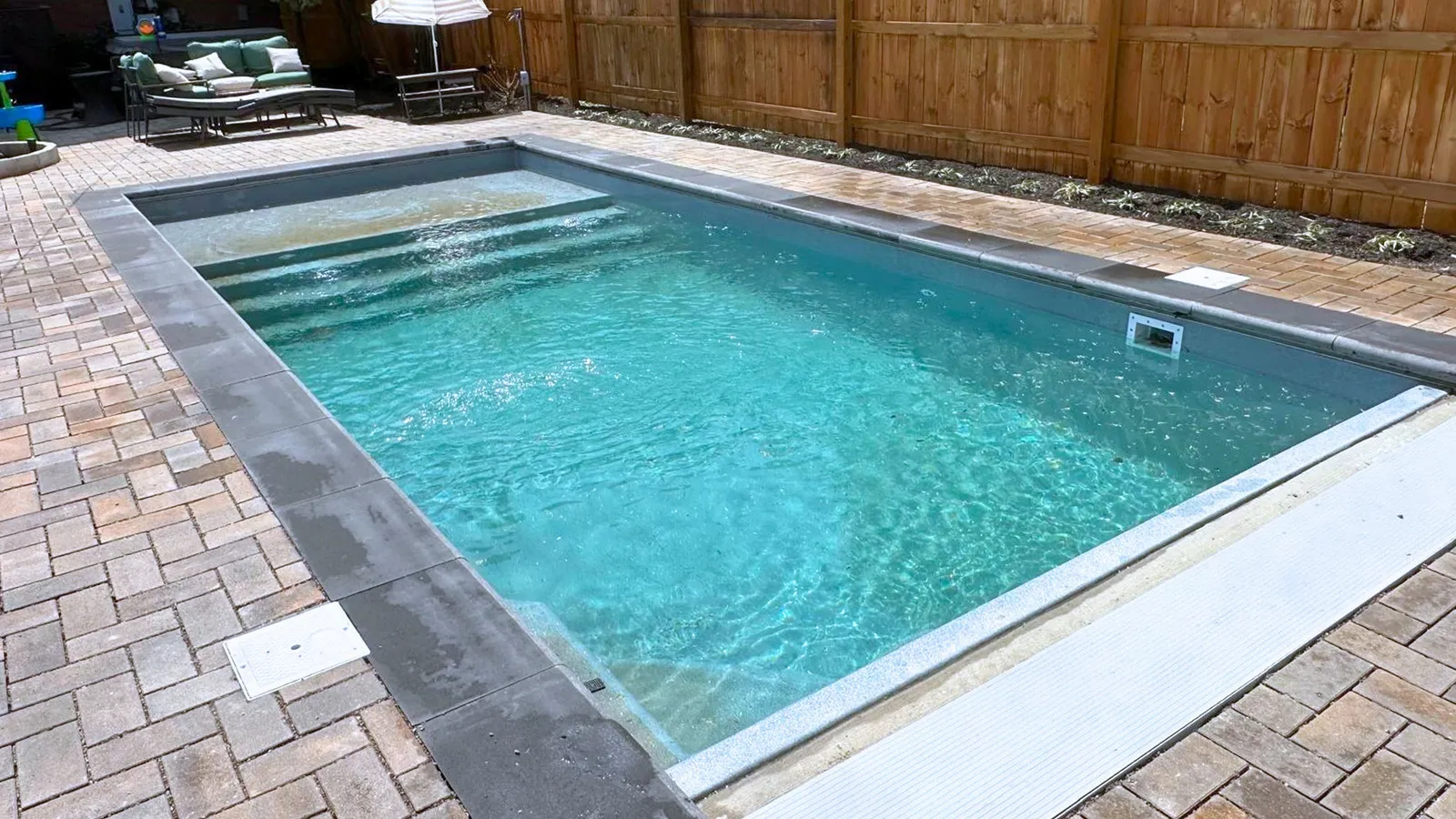 Fiberglass pool installation in West Jefferson, Ohio