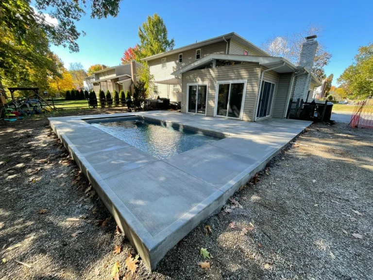 Outdoor pool with patio